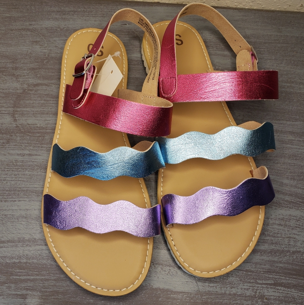 So Colorful Metallic Girl's Sandals Size 6 NWT (B3)